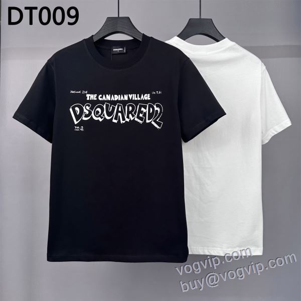 存在感のある 半袖Tシャツ 2色可選 2025人気定番安い ディースクエアード DSQUARED2 スーパーコピー n級品