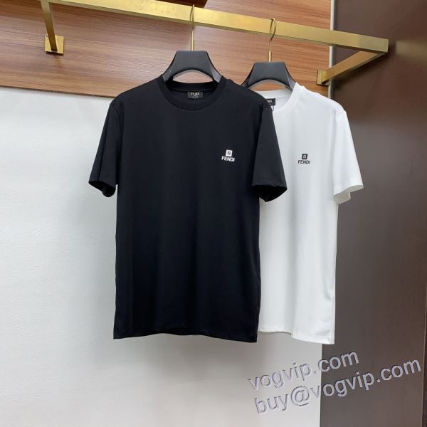 FENDI ブランドコピー 2025春夏に最も需要のある フェンディ 半袖Tシャツ 2色可選
