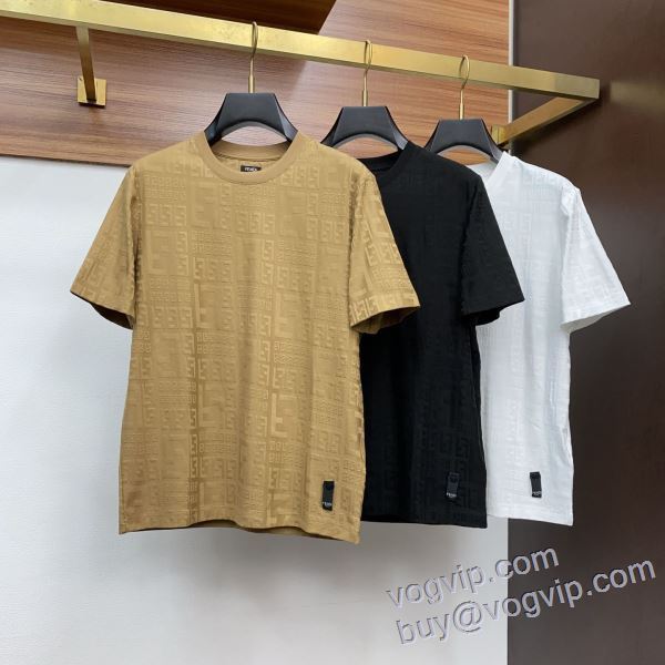 2025高級品 通販 フェンディ FENDI 柔らかな質感 半袖Tシャツ 3色可選 コピー 商品 販売