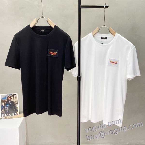 2025激安大特価定番 半袖Tシャツ 2色可選 フェンディ ブランド 偽物 通販 10年保証 日本未発売
