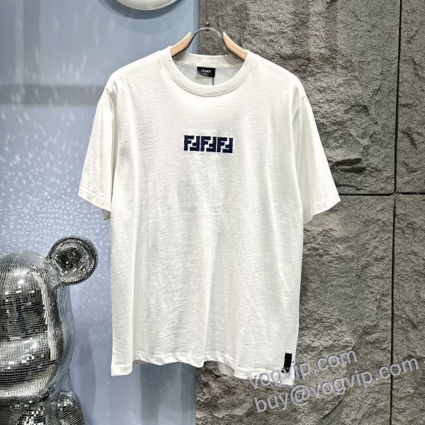 2025数量限定格安 フェンディ FENDI 偽物ブランド SALE開催 半袖Tシャツ 2色可選