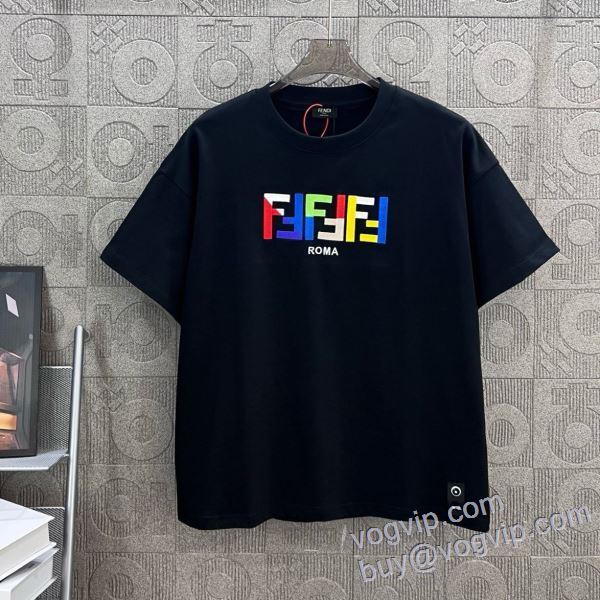 スーパーコピー 優良サイト 2025最安値高品質 半袖Tシャツ フェンディ FENDI 2色可選 大人気☆NEW!!