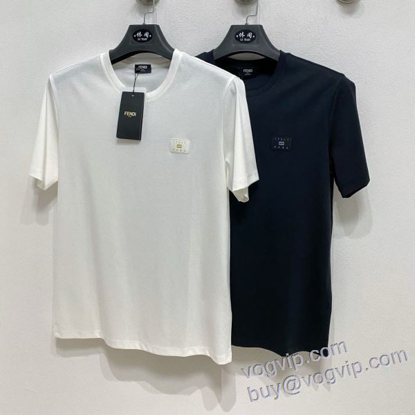 VOGコピー プレゼントに フェンディ FENDI 半袖Tシャツ 2色可選 2025年モデル入荷