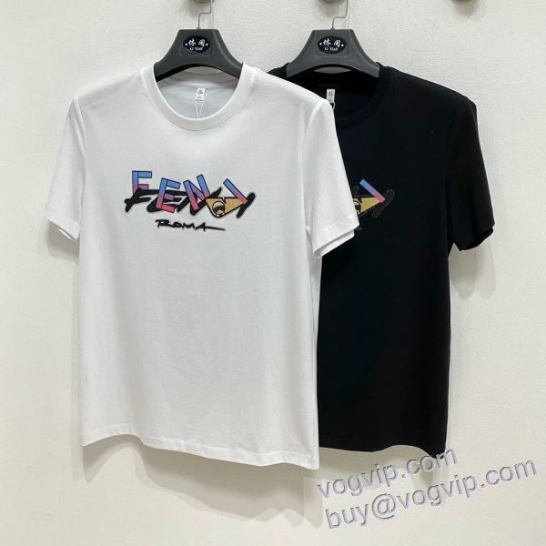 最大級ブランドコピー通販優良店 半袖Tシャツ 4色可選 フェンディ FENDI 2025大特価