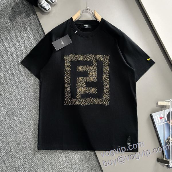 ブランドコピー激安販売 フェンディ FENDI 2025最新入荷 半袖Tシャツ 2色可選 大人のおしゃれに
