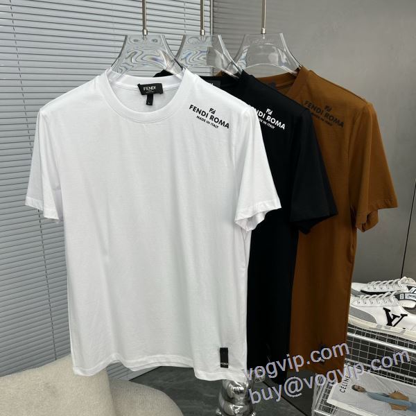 2025最新入荷 フェンディ FENDI 半袖Tシャツ ◆モデル愛用◆ ブランドコピー 3色可選