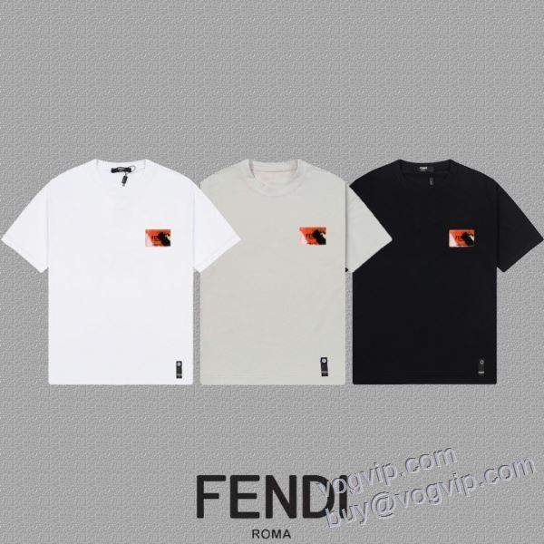 コピーブランド フェンディ FENDI 2025春夏新作 半袖Tシャツ 3色可選 高級感溢れるデザイン