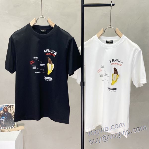 2025春夏新作 偽物ブランド 上質 大人気！ フェンディ FENDI 半袖Tシャツ 2色可選