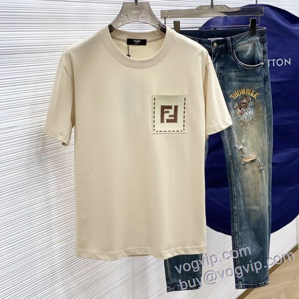 重宝するアイテム フェンディ FENDI 半袖Tシャツ 2色可選 コピー 2025HOT大人気