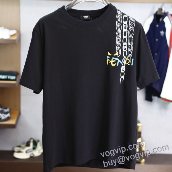 2025HOT最新作 半袖Tシャツ 3色可選 高級感ある フェンディ FENDI ブランド 偽物 通販