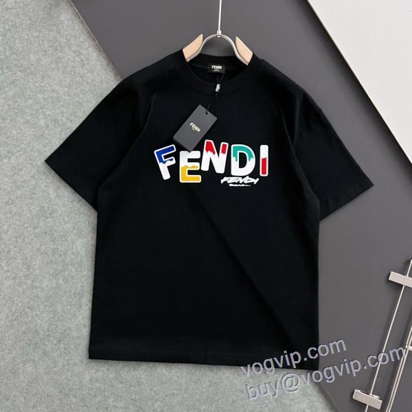 フェンディ FENDI 大人っぼい 半袖Tシャツ 2色可選 ブランドスーパーコピー 2025お得人気セール
