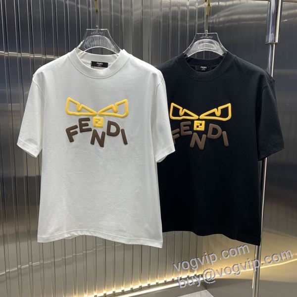 魅力的 半袖Tシャツ 2色可選 フェンディ FENDI 2025お得人気セール ブランドコピー