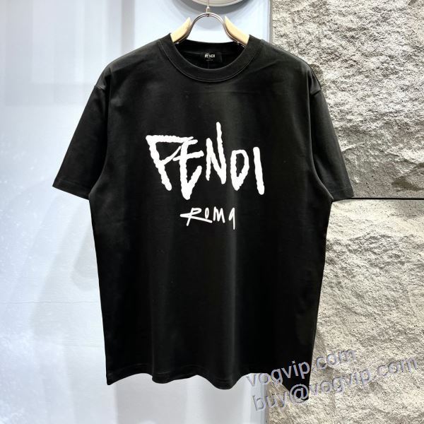 半袖Tシャツ 存在感のある フェンディ FENDI 人気スーパーコピーブランド 2025爆買い新作登場 2色可選