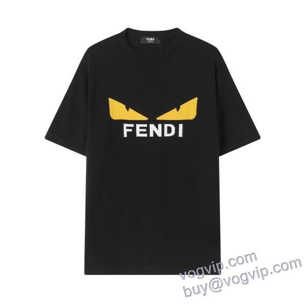 ランキング商品 フェンディ ブランド 偽物 通販 半袖Tシャツ 2色可選 2025格安通販
