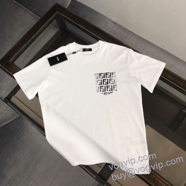 大絶賛！ フェンディ FENDI ブランドコピー 2025品質保証高品質 半袖Tシャツ 2色可選