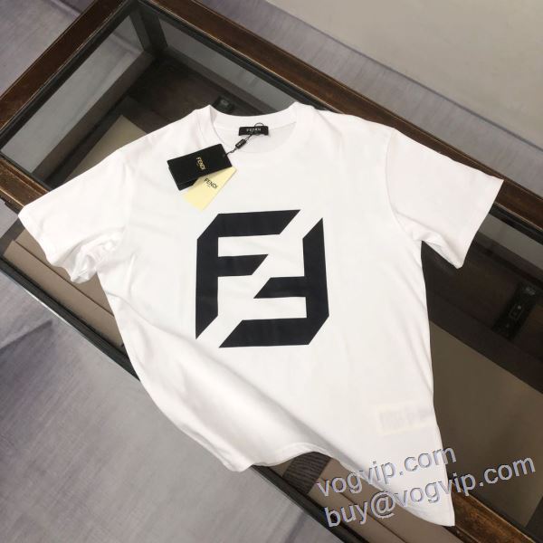 2025人気セール新作 フェンディ FENDI ブランド 偽物 通販 愛らしさ抜群！ 半袖Tシャツ 2色可選
