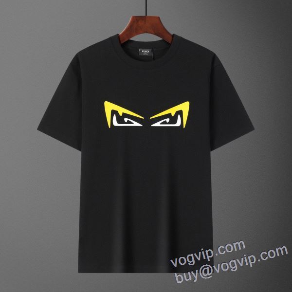 フェンディ 半袖Tシャツ FENDI コピーブランド 2025人気セール新作 2色可選 個性派