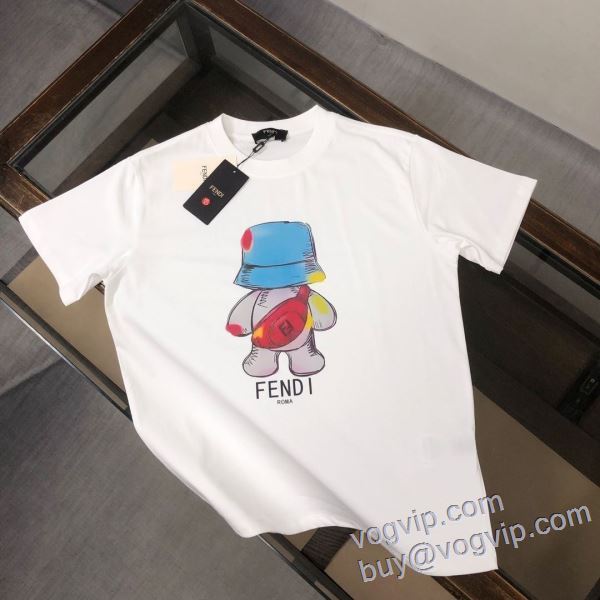 半袖Tシャツ 個性的なデザイン フェンディ ブランドコピー 2025人気販売 2色可選
