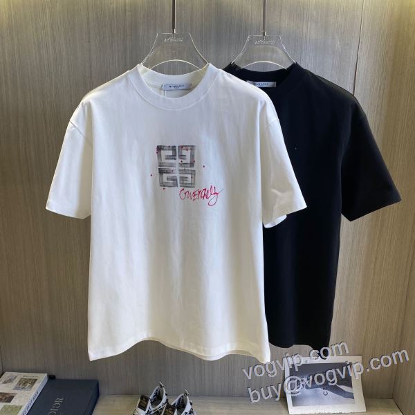 機能性?耐久性抜群 ジバンシィ GIVENCHY ブランドコピー 2025限定セール100%新品 半袖Tシャツ 2色可選