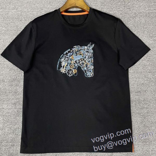 エルメス 2025新作登場 半袖Tシャツ 2色可選 HERMES スーパーコピー コーデ 知的なムードを演出