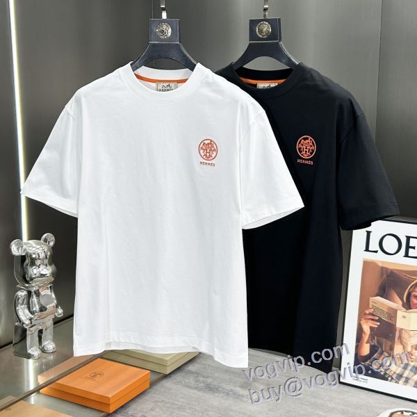 スタイリッシュな印象 エルメス HERMES 半袖Tシャツ 2025人気定番大得価 2色可選 VOGブランドスーパーコピー