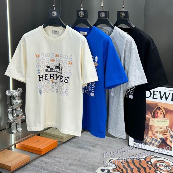 2025新商品！ エルメス スーパーコピー n級品 半袖Tシャツ 4色可選 デザイン性の高い