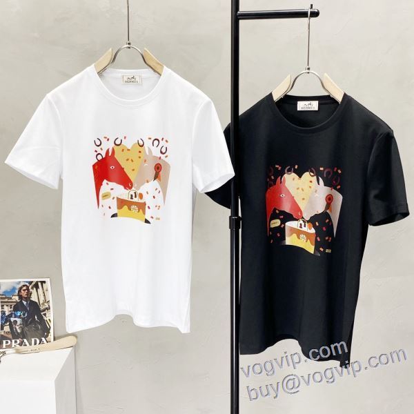 エルメス HERMES 2025 今話題の最新作 半袖Tシャツ 2色可選 最高N級ブランドコピー