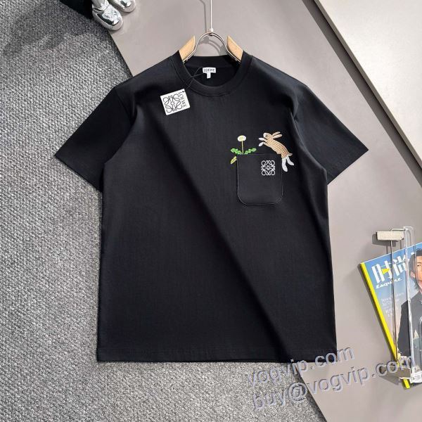 優美なお出かけスタイル ロエベ LOEWE 半袖Tシャツ 2色可選 業界高品質スーパーコピー 2025超激得高品質