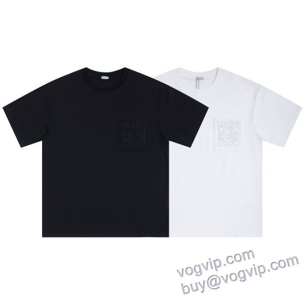 ロエベ ブランド 偽物 通販 2025驚きの破格値安い 半袖Tシャツ 2色可選 限量販売