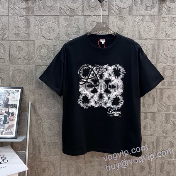 半袖Tシャツ 可愛く上品な雰囲気 ロエベ LOEWE ブランドコピー 2025人気セール定番 3色可選