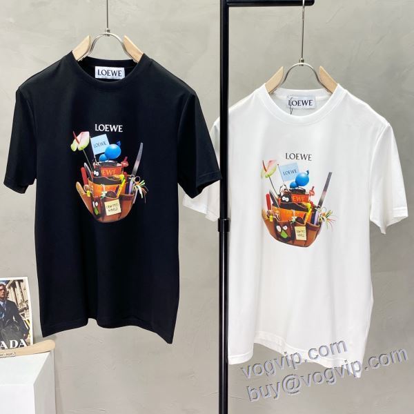 2025爆買い定番人気 ロエベ ブランド 偽物 通販 半袖Tシャツ 2色可選 値下げ！