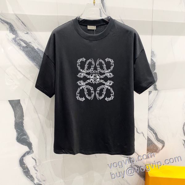 めちゃくちゃお得 半袖Tシャツ ロエベ スーパーコピー 激安 2025爆買い定番人気 2色可選
