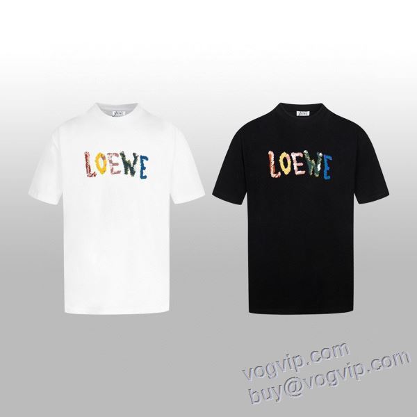 落ち着いた感覚 ブランド 偽物 通販 ロエベ LOEWE 半袖Tシャツ 2色可選 2025人気新作