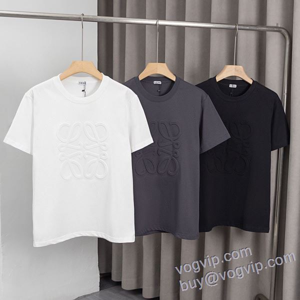 ロエベ LOEWE 半袖Tシャツ セレブ風  3色可選 コピーブランド 2025新品本物