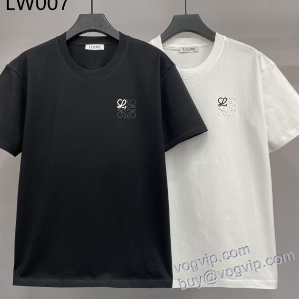 お洒落自在 ロエベ LOEWE ブランドコピー代引き専門店 半袖Tシャツ 2色可選 2025最安値高品質