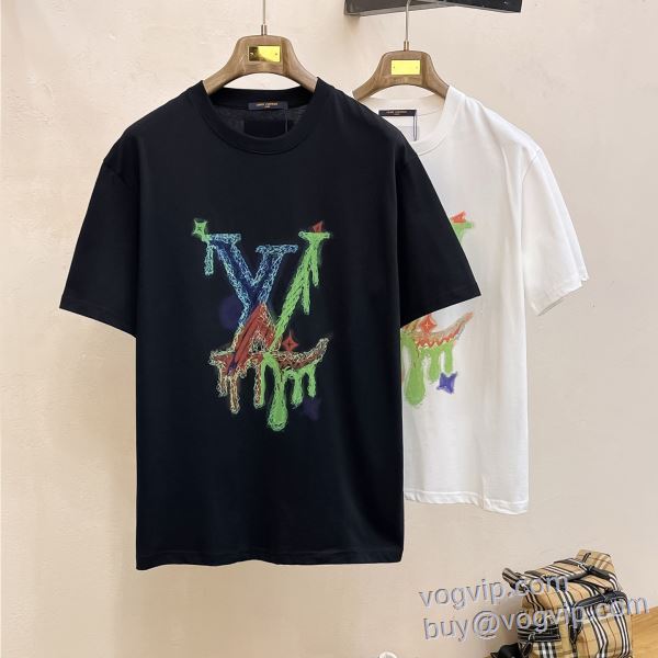 ルイ ヴィトン ブランド 偽物 通販 2025春夏季超人気 半袖Tシャツ 2色可選 豊富なサイズ