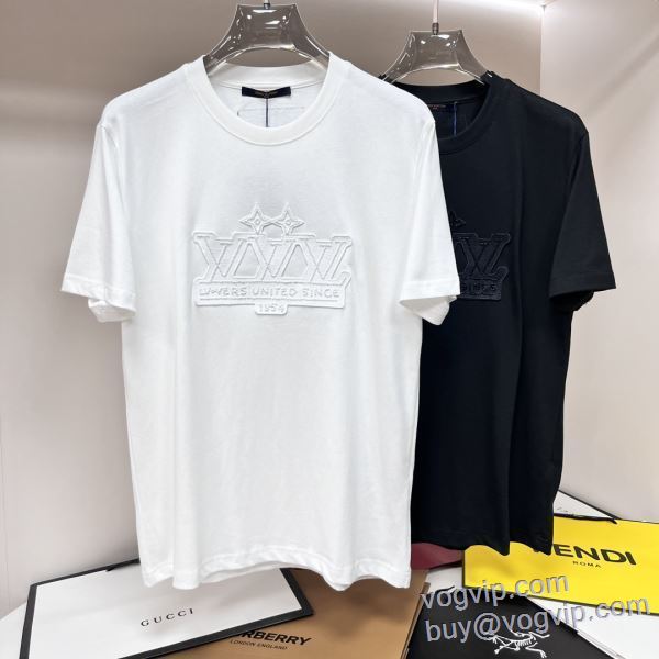 着心地抜群 ルイ ヴィトン LOUIS VUITTON コピー 半袖Tシャツ 2色可選 2025最新入荷