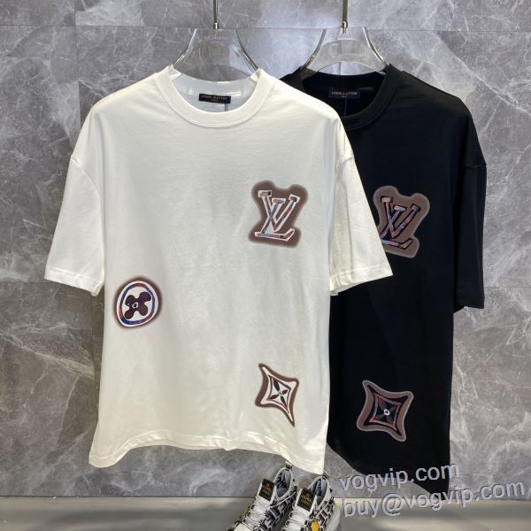 2025HOT本物保証 ルイ ヴィトン LOUIS VUITTON ブランドコピー 半袖Tシャツ 2色可選 サイズ豊富