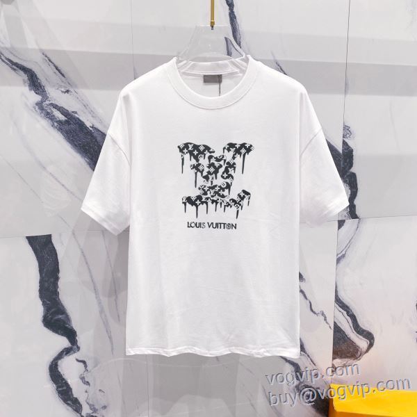 オリジナル ルイ ヴィトン LOUIS VUITTON 半袖Tシャツ 2色可選 業界高品質スーパーコピー 2025新作登場
