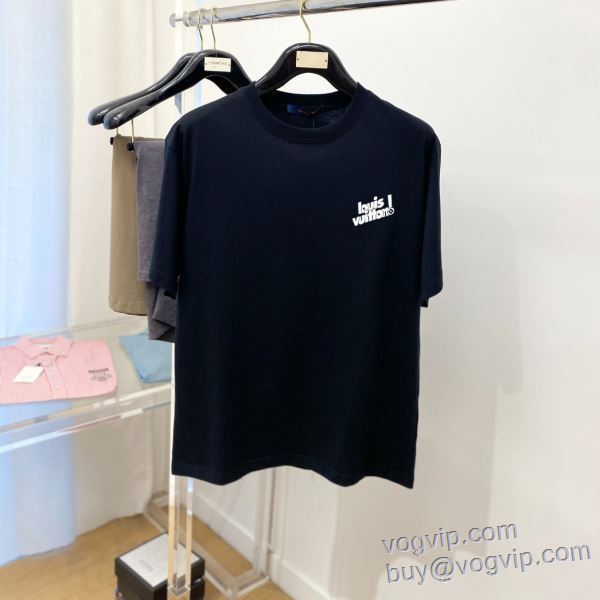 ファッション 人気 ルイ ヴィトン LOUIS VUITTON 2025お買い得高品質 半袖Tシャツ 2色可選 vogブランド コピー 優良店