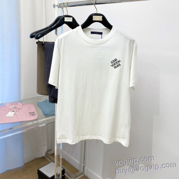 半袖Tシャツ 2色可選 セール中 ルイ ヴィトン LOUIS VUITTON 2025お買い得高品質 最大級ブランドコピー通販優良店