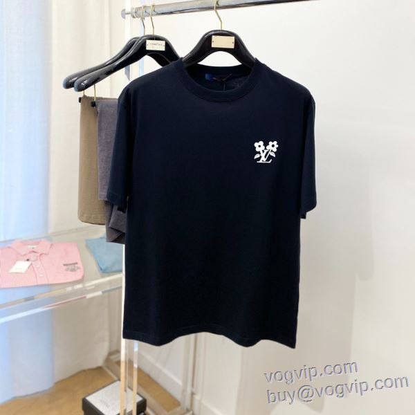 高級感ある ルイ ヴィトン LOUIS VUITTON 半袖Tシャツ 2色可選 人気のスーパーブランドコピー品質保証 2025お買い得高品質