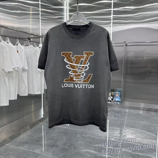 半袖Tシャツ 海外限定ライン ルイ ヴィトン ブランド 偽物 通販 2025爆買い大得価 3色可選