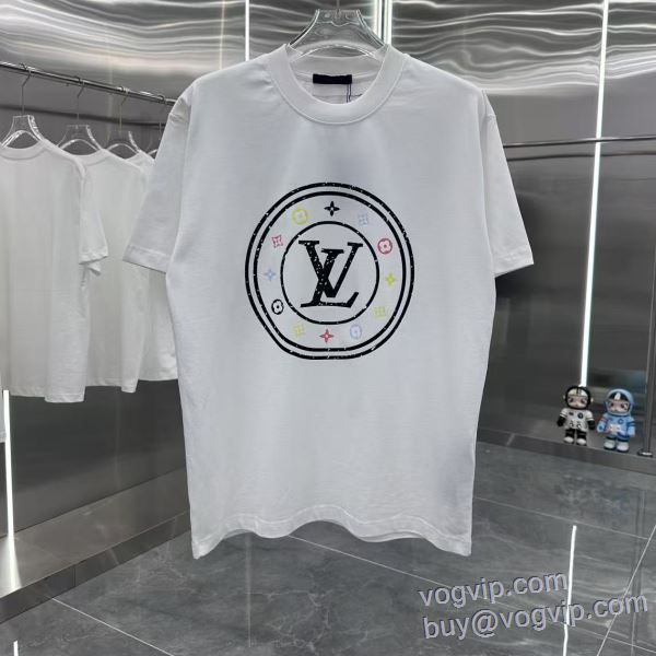 大人気アイテム！入手困難 ルイ ヴィトン LOUIS VUITTON ブランドコピー 半袖Tシャツ 2色可選 2025超激得格安