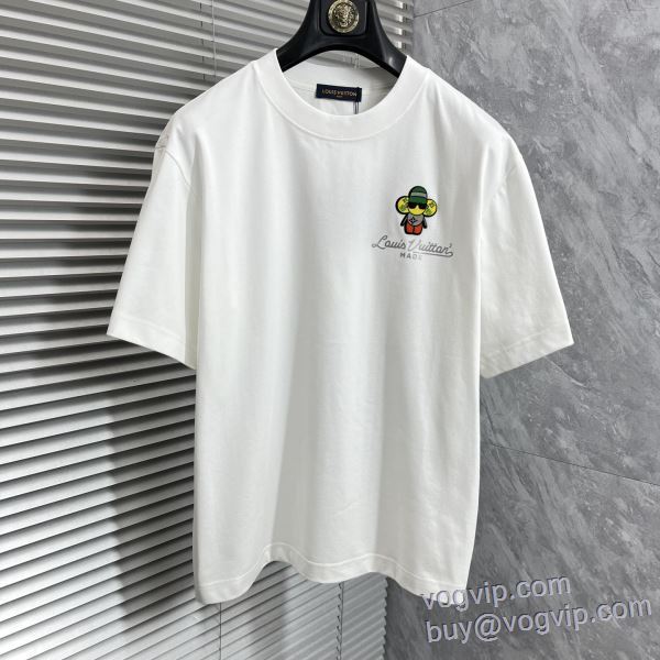ルイ ヴィトン 2025春夏新作 半袖Tシャツ 2色可選 一番人気の新作はこれ LOUIS VUITTON ブランド 偽物 通販