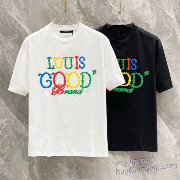 スーパーコピー 優良サイト 2025激安大特価安い 半袖Tシャツ 2色可選 ルイ ヴィトン LOUIS VUITTON 高級感漂わせる