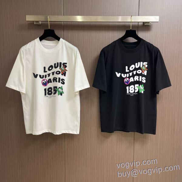 注目のアイテム 半袖Tシャツ 高品質なスーパーコピー商品 ルイ ヴィトン LOUIS VUITTON 2025品質保証お買い得 2色可選