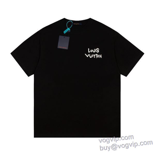 超目玉 ルイ ヴィトン ブランド 偽物 通販 半袖Tシャツ 2色可選 2025人気セール定番