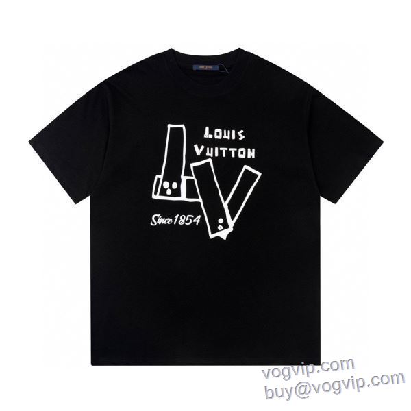 2025数量限定低価 ルイ ヴィトン LOUIS VUITTON 完売必至の人気モデルをご紹介 ブランド 偽物 通販 半袖Tシャツ 2色可選