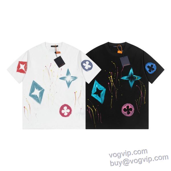 半袖Tシャツ ブランドコピー セレブ風 ルイ ヴィトン LOUIS VUITTON 2025最安値お得 2色可選